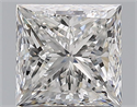 Natural Diamond 1.70 Carats, Princess with  Cut, F Color, VS2 Clarity and Certified by GIA