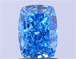 Picture of Lab Grown Diamond 1.25 Carats, CUSHION MODIFIED with  Cut, Fancy Vivid Blue Color, VS2 Clarity and Certified by IGI