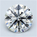 Natural Diamond 1.80 Carats, Round with Excellent Cut, H Color, VS1 Clarity and Certified by GIA