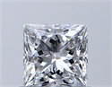 Natural Diamond 0.50 Carats, Princess with  Cut, D Color, SI1 Clarity and Certified by GIA