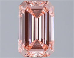 Picture of Lab Grown Diamond 2.00 Carats, Emerald with  Cut, Fancy Vivid Pink Color, VVS2 Clarity and Certified by IGI
