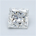 Natural Diamond 1.21 Carats, Princess with  Cut, F Color, VVS2 Clarity and Certified by GIA
