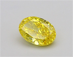 Picture of Lab Grown Diamond 1.31 Carats, Oval with  Cut, Fancy Vivid Yellow Color, VVS2 Clarity and Certified by IGI
