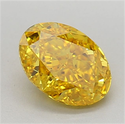 Picture of Lab Grown Diamond 1.42 Carats, Oval with  Cut, Fancy Vivid Yellow Color, VS1 Clarity and Certified by IGI