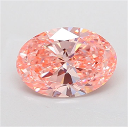 Picture of Lab Grown Diamond 3.02 Carats, Oval with  Cut, Fancy Vivid Pink Color, VS1 Clarity and Certified by IGI