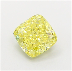 Picture of Lab Grown Diamond 1.30 Carats, CUSHION MODIFIED with  Cut, Fancy Vivid Yellow Color, VVS2 Clarity and Certified by IGI