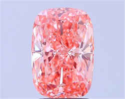 Picture of Lab Grown Diamond 3.05 Carats, CUSHION MODIFIED with  Cut, Fancy Vivid Pink Color, VS1 Clarity and Certified by IGI