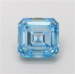 Picture of Lab Grown Diamond 3.02 Carats, Asscher with  Cut, Fancy Vivid Blue Color, VVS2 Clarity and Certified by IGI
