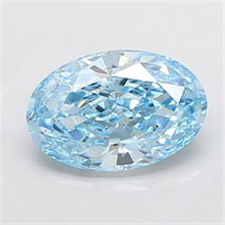 Picture of Lab Grown Diamond 3.52 Carats, Oval with  Cut, Fancy Vivid Blue Color, VS2 Clarity and Certified by IGI