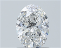 Natural Diamond 1.01 Carats, Oval with  Cut, E Color, SI2 Clarity and Certified by GIA