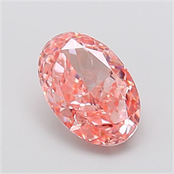 Picture of Lab Grown Diamond 2.07 Carats, Oval with  Cut, Fancy Vivid Pink Color, VVS2 Clarity and Certified by IGI
