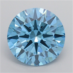 Picture of Lab Grown Diamond 6.01 Carats, Round with Ideal Cut, Fancy Vivid Blue Color, VVS2 Clarity and Certified by IGI