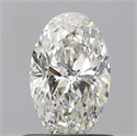 Natural Diamond 0.70 Carats, Oval with  Cut, H Color, SI2 Clarity and Certified by GIA