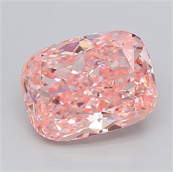 Picture of Lab Grown Diamond 3.10 Carats, CUSHION MODIFIED with  Cut, Fancy Vivid Pink Color, VVS2 Clarity and Certified by IGI