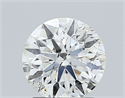 Natural Diamond 1.71 Carats, Round with Excellent Cut, J Color, SI2 Clarity and Certified by HRD