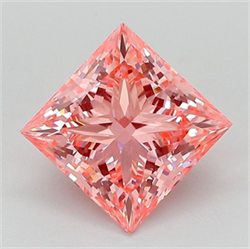 Picture of Lab Grown Diamond 2.10 Carats, Princess with  Cut, Fancy Vivid Pink Color, VS1 Clarity and Certified by IGI