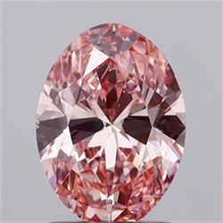 Picture of Lab Grown Diamond 1.50 Carats, Oval with  Cut, Fancy Vivid Pink Color, VS1 Clarity and Certified by IGI