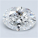 Natural Diamond 1.80 Carats, Oval with  Cut, E Color, VVS2 Clarity and Certified by GIA