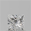 Natural Diamond 0.52 Carats, Princess with  Cut, E Color, VS2 Clarity and Certified by GIA