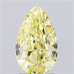 Picture of Lab Grown Diamond 2.01 Carats, Pear with  Cut, Fancy Intense Yellow Color, VS2 Clarity and Certified by IGI
