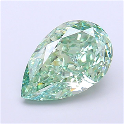Picture of Lab Grown Diamond 2.51 Carats, Pear with  Cut, Fancy Vivid Green Color, VVS2 Clarity and Certified by IGI