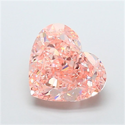 Picture of Lab Grown Diamond 7.05 Carats, Heart with  Cut, Fancy Vivid Pink Color, VVS2 Clarity and Certified by IGI