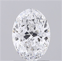 Natural Diamond 1.30 Carats, Oval with  Cut, D Color, SI2 Clarity and Certified by GIA