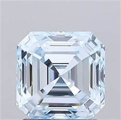 Picture of Lab Grown Diamond 1.53 Carats, Asscher with  Cut, Fancy Blue Color, VS1 Clarity and Certified by IGI