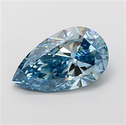 Picture of Lab Grown Diamond 1.92 Carats, Pear with  Cut, Fancy Vivid Blue Color, VS2 Clarity and Certified by IGI