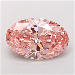 Picture of Lab Grown Diamond 4.01 Carats, Oval with  Cut, Fancy Intense Pink Color, VS1 Clarity and Certified by IGI