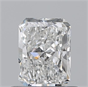 Natural Diamond 0.59 Carats, Radiant with  Cut, F Color, VVS2 Clarity and Certified by GIA