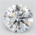 Lab Grown Diamond 2.68 Carats, Round with Excellent Cut, D Color, FL Clarity and Certified by GIA