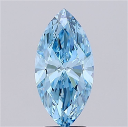Picture of Lab Grown Diamond 3.00 Carats, Marquise with  Cut, Fancy Vivid Blue Color, VS1 Clarity and Certified by IGI
