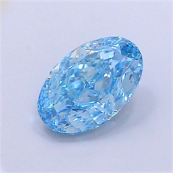 Picture of Lab Grown Diamond 1.57 Carats, Oval with  Cut, Fancy Vivid Blue Color, VVS1 Clarity and Certified by IGI