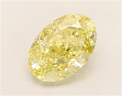 Picture of Lab Grown Diamond 3.70 Carats, Oval with  Cut, Fancy Intense Yellow Color, VS1 Clarity and Certified by IGI