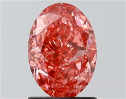 Picture of Lab Grown Diamond 1.56 Carats, Oval with  Cut, Fancy Vivid Pink Color, VVS2 Clarity and Certified by IGI