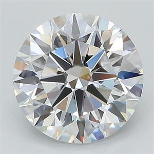 Picture of Lab Grown Diamond 2.51 Carats, Round with Excellent Cut, D Color, FL Clarity and Certified by GIA