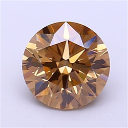 Picture of Lab Grown Diamond 1.59 Carats, Round with Ideal Cut, Fancy Brown Color, VVS2 Clarity and Certified by IGI