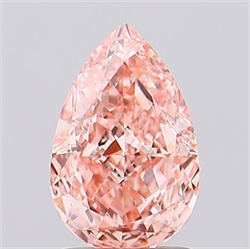 Picture of Lab Grown Diamond 1.60 Carats, Pear with  Cut, Fancy Vivid Pink Color, VVS2 Clarity and Certified by IGI
