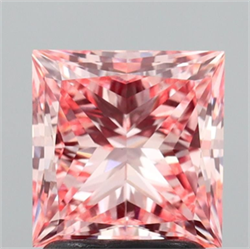Picture of Lab Grown Diamond 2.01 Carats, Princess with  Cut, Fancy Intense Pink Color, VS1 Clarity and Certified by IGI