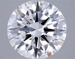 Picture of Lab Grown Diamond 2.81 Carats, Round with Excellent Cut, D Color, VVS2 Clarity and Certified by GIA
