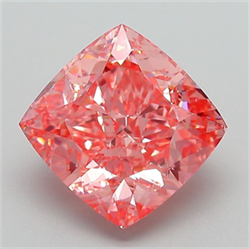 Picture of Lab Grown Diamond 3.83 Carats, CUSHION MODIFIED with  Cut, Fancy Vivid Pink Color, VVS2 Clarity and Certified by IGI