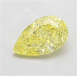 Picture of Lab Grown Diamond 2.00 Carats, Pear with  Cut, Fancy Vivid Yellow Color, VS1 Clarity and Certified by IGI