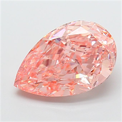 Picture of Lab Grown Diamond 3.59 Carats, Pear with  Cut, Fancy Vivid Pink Color, VS1 Clarity and Certified by IGI
