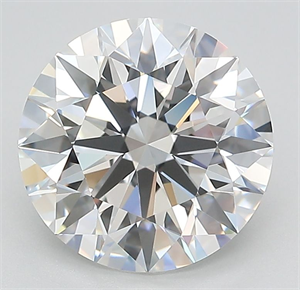 Picture of Lab Grown Diamond 1.56 Carats, Round with Ideal Cut, D Color, VVS2 Clarity and Certified by IGI