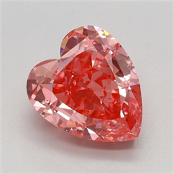 Picture of Lab Grown Diamond 2.12 Carats, Heart with  Cut, Fancy Vivid Pink Color, VVS2 Clarity and Certified by IGI