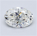 Natural Diamond 1.30 Carats, Oval with  Cut, F Color, VVS2 Clarity and Certified by GIA