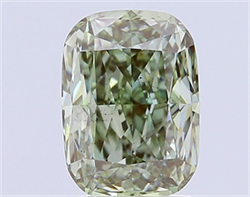 Picture of Lab Grown Diamond 3.29 Carats, CUSHION MODIFIED with  Cut, Fancy Vivid Green Color, VS2 Clarity and Certified by IGI