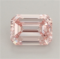 Picture of Lab Grown Diamond 1.51 Carats, Emerald with  Cut, Fancy Intense Pink Color, VVS2 Clarity and Certified by IGI