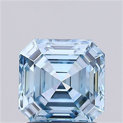 Picture of Lab Grown Diamond 1.26 Carats, Asscher with  Cut, Fancy Vivid Blue Color, IF Clarity and Certified by IGI